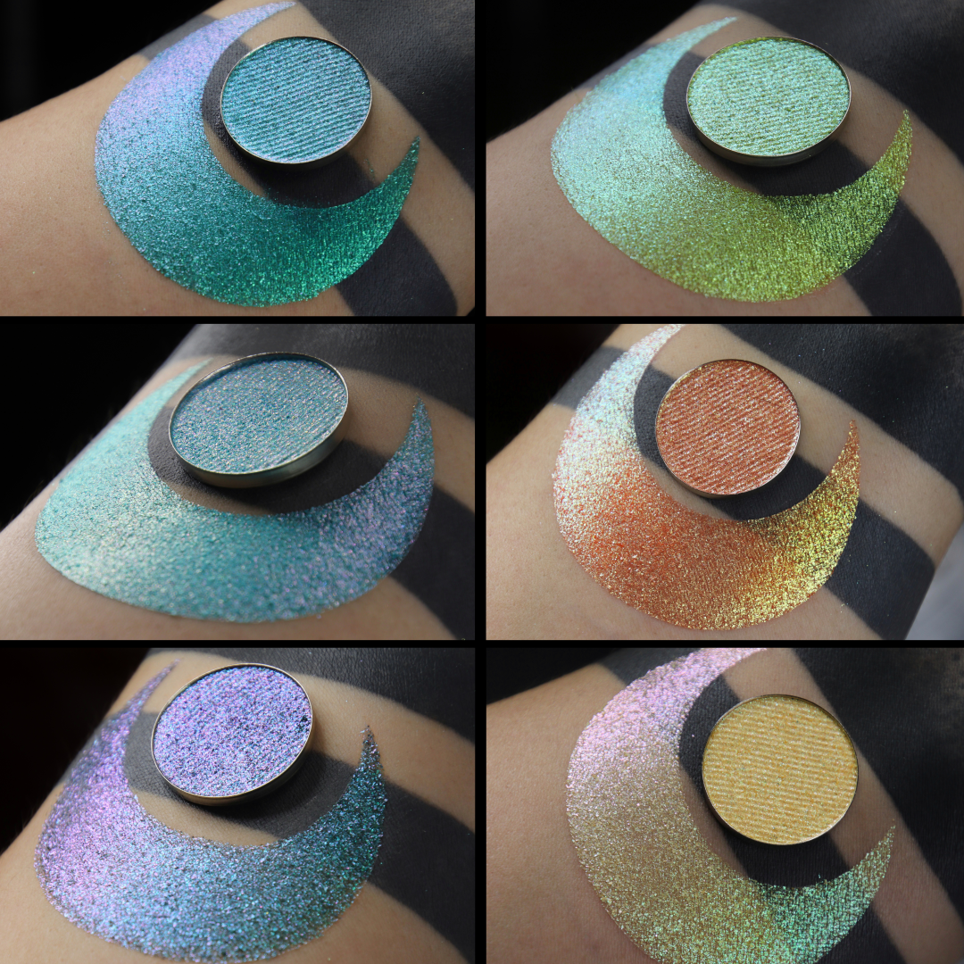 Star Chaser duochrome multichome eyeshadow eye shadow blue teal pink green yellow gold orange