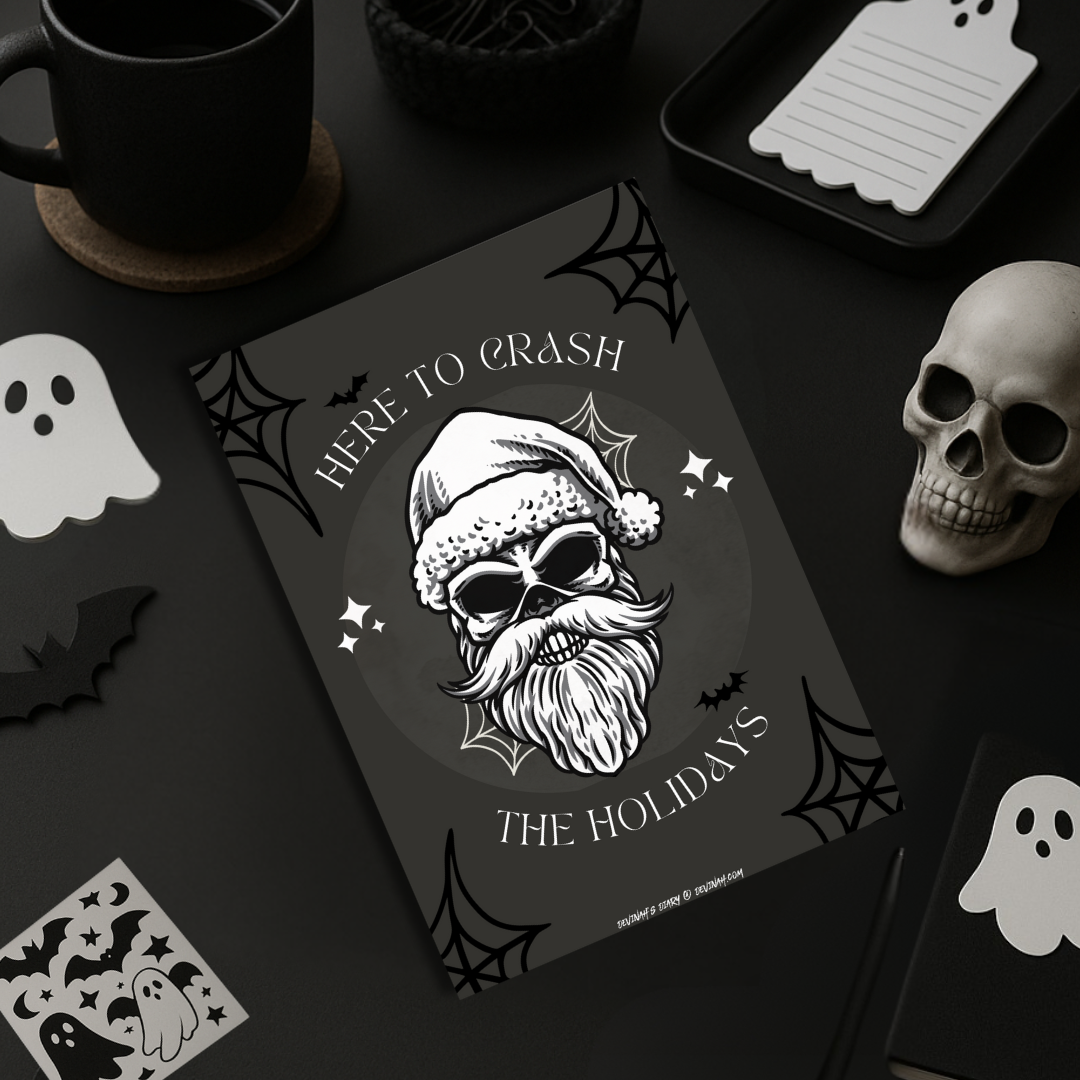 Here To Crash The Holidays – Spooky Santa Christmas Planner Dashboard