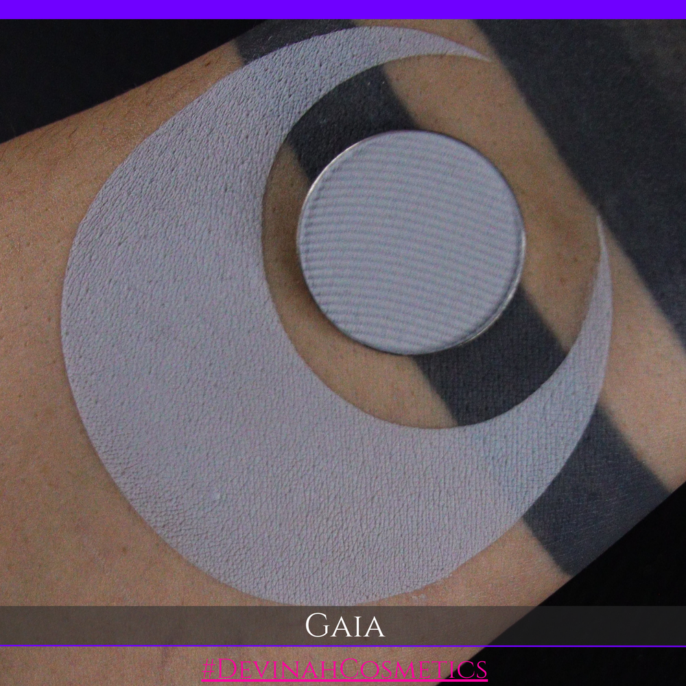 Cosmetic product on skin with 'GAIA' branding
