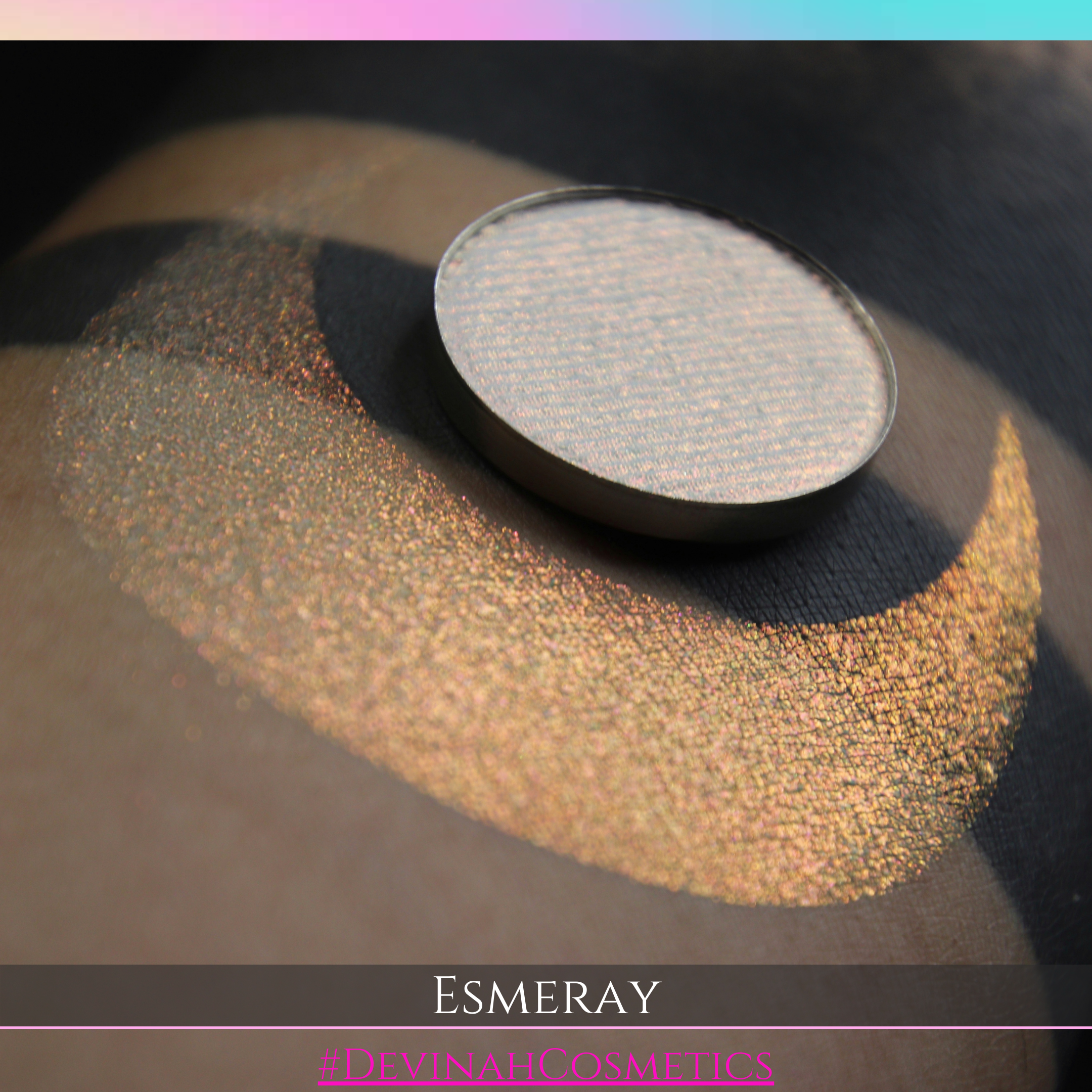 Esmeray dark moon  multichrome shifting with colors of red pink yellow and orange