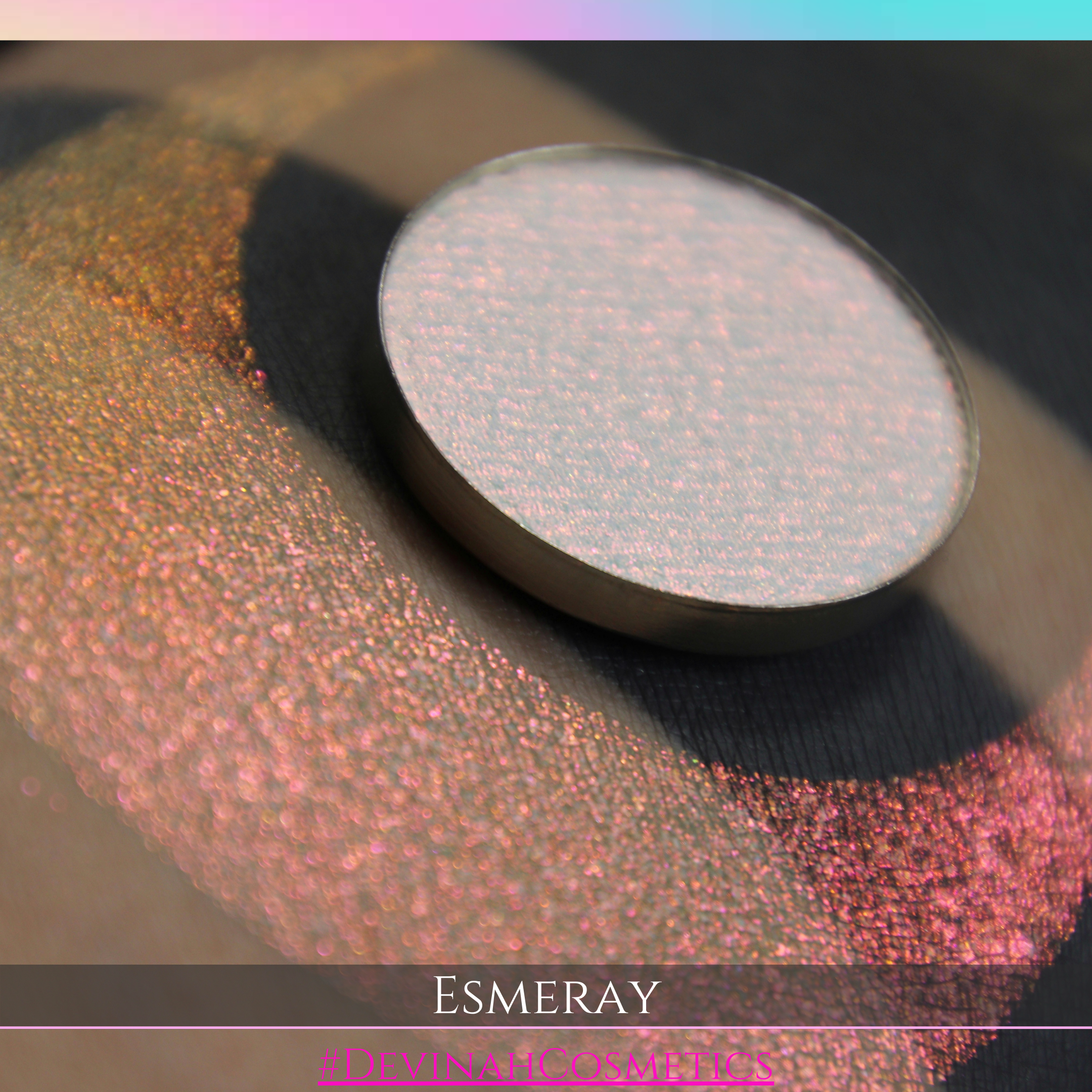 Esmeray dark moon  multichrome shifting with colors of red pink yellow and orange