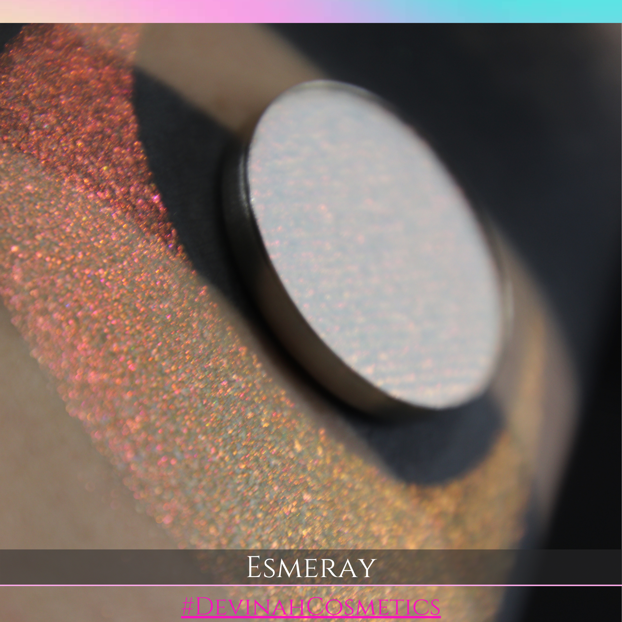 Esmeray dark moon  multichrome shifting with colors of red pink yellow and orange