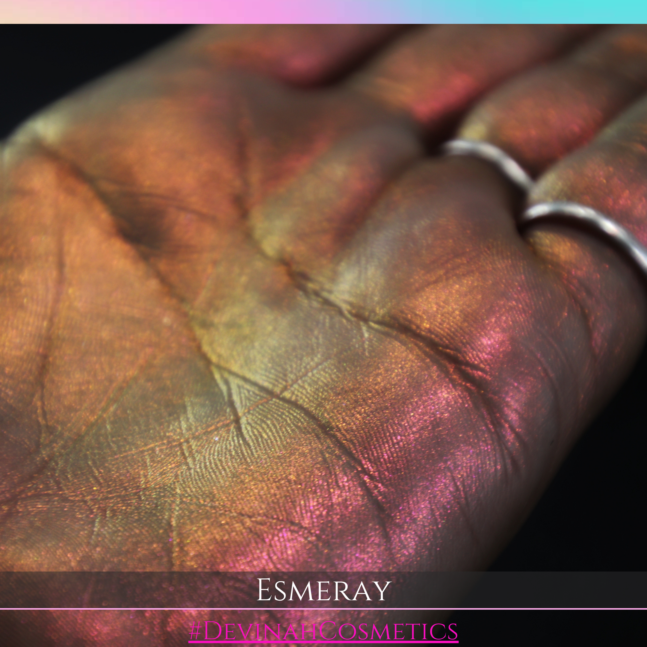 Esmeray dark moon  multichrome shifting with colors of red pink yellow and orange