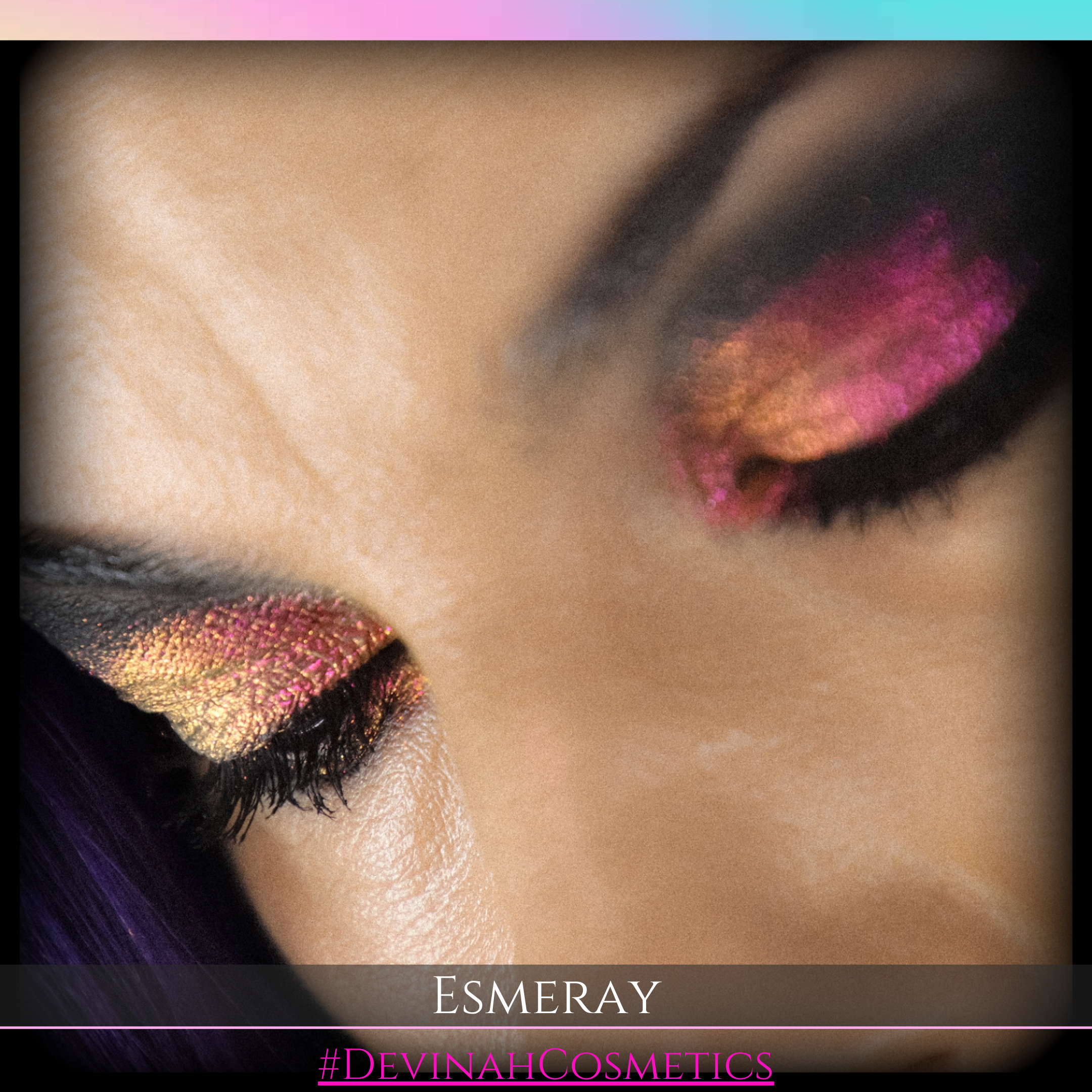 Esmeray dark moon  multichrome shifting with colors of red pink yellow and orange
