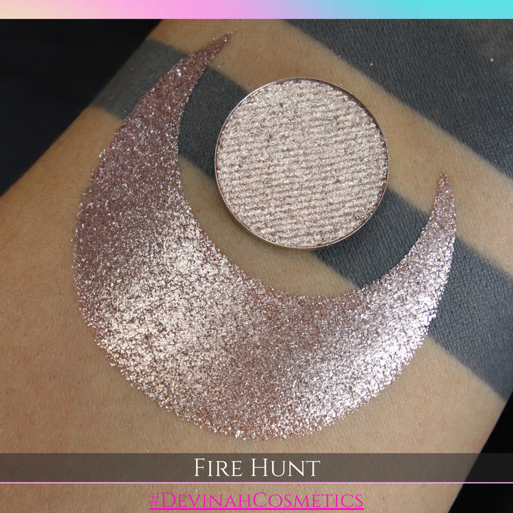 Fire Hunt rose gold pink champagne platinum silver shiny metallic glitter eyeshadow