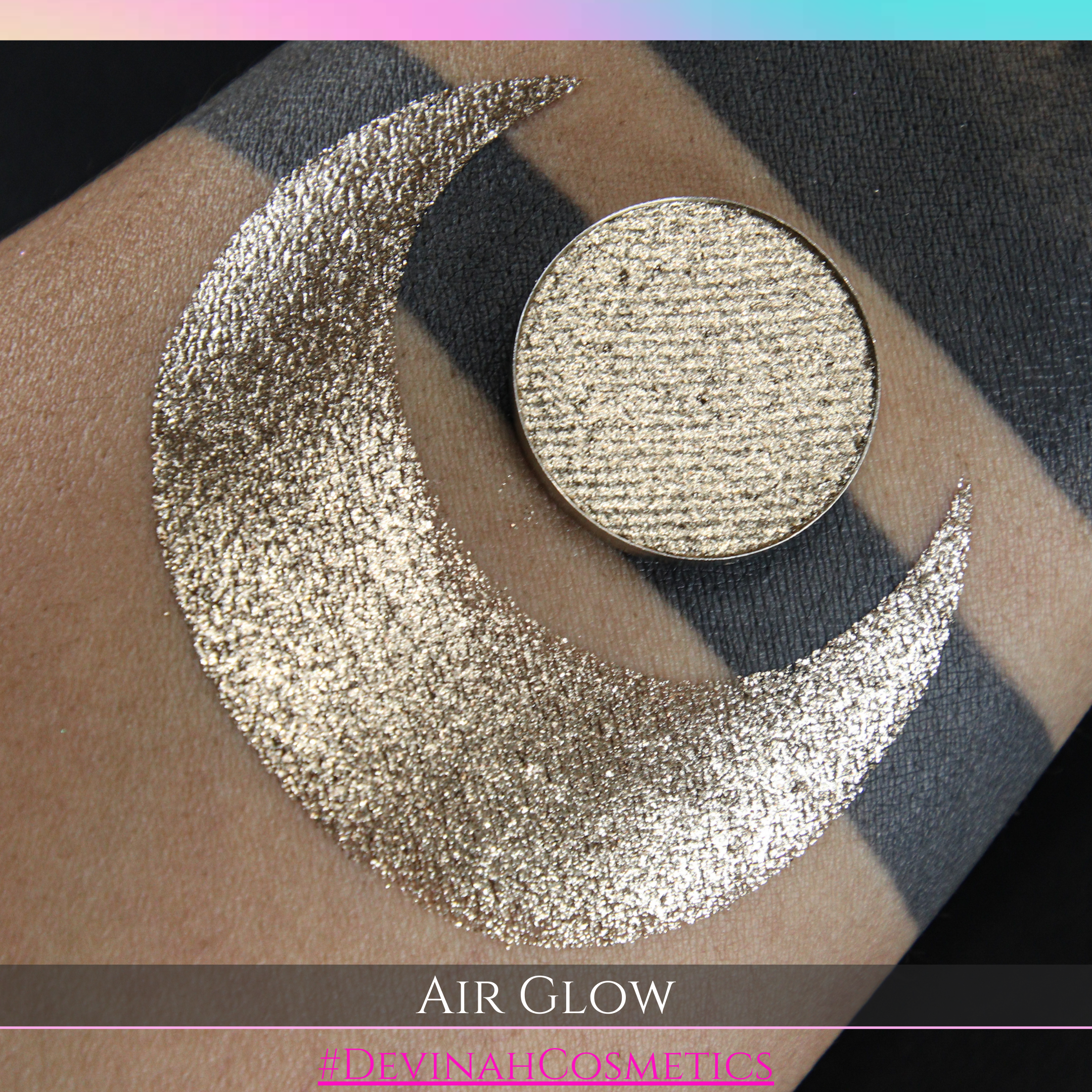 Air Glow natural brown bronze shiny silver metallic glitter  eyeshadow