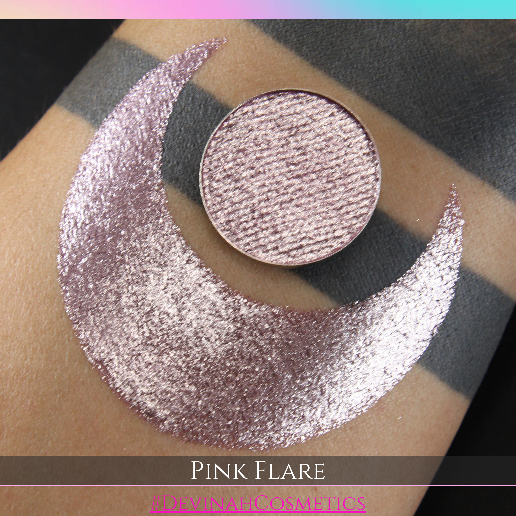 Pink Flare a Victorian blush pink with a platinum brilliance shine shimmer metallic glittery shadow