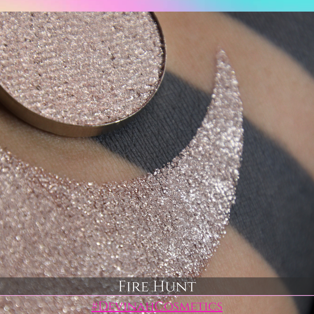 Fire Hunt rose gold pink champagne platinum silver shiny metallic glitter eyeshadow