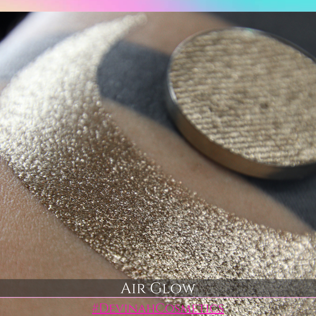 Air Glow natural brown bronze shiny silver metallic glitter  eyeshadow