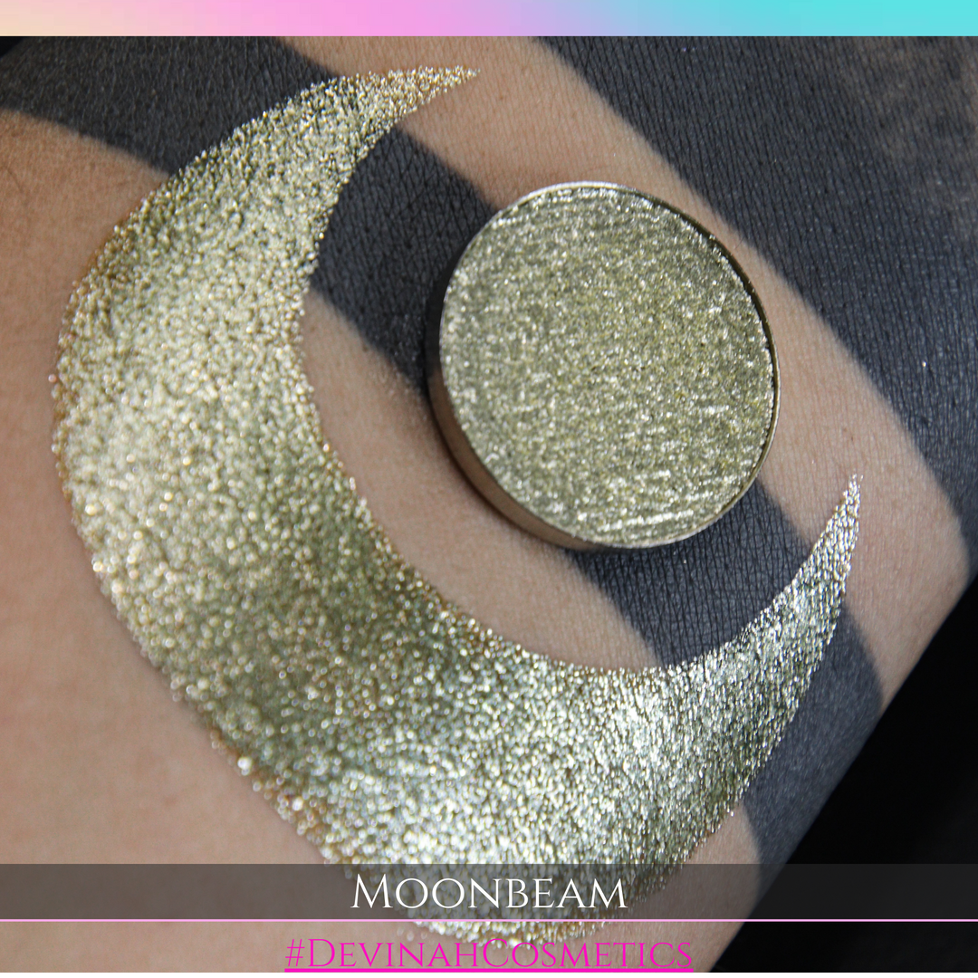 Moonbeam yellow olive gold brilliant shiny glitter sparkle eyeshadow