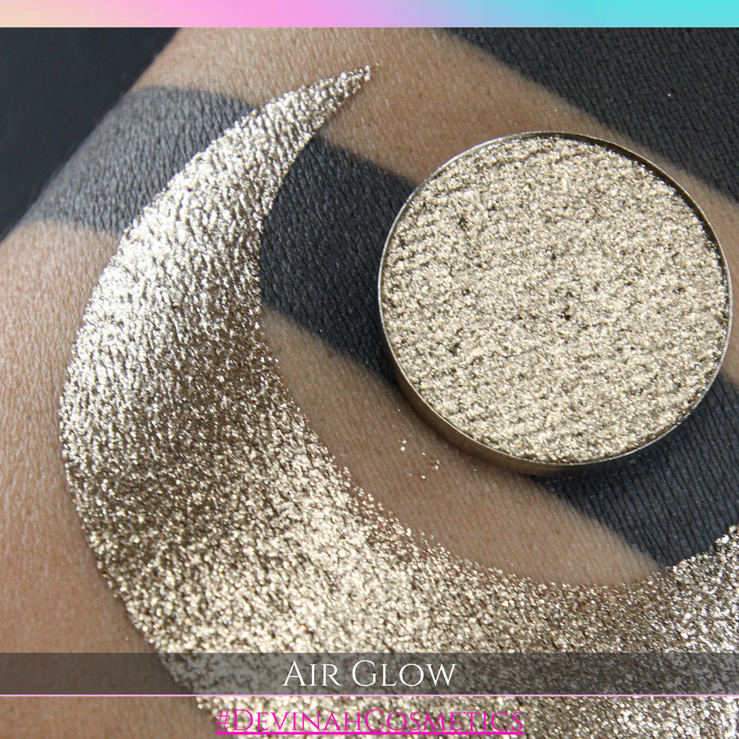 Air Glow natural brown bronze shiny silver metallic glitter  eyeshadow