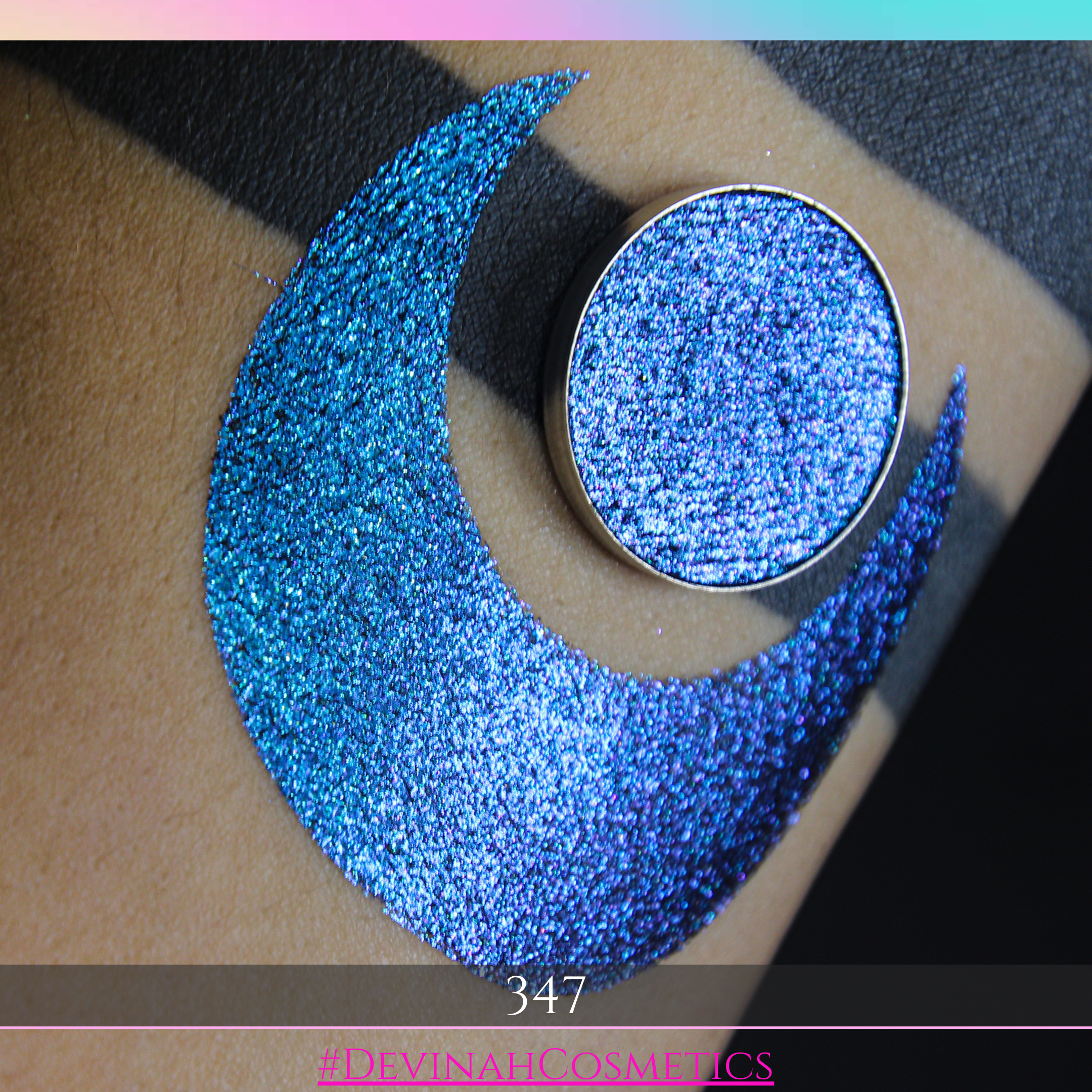 Multichrome teal blue purple eyeshadow inspired by Marie Laveau voodoo queen