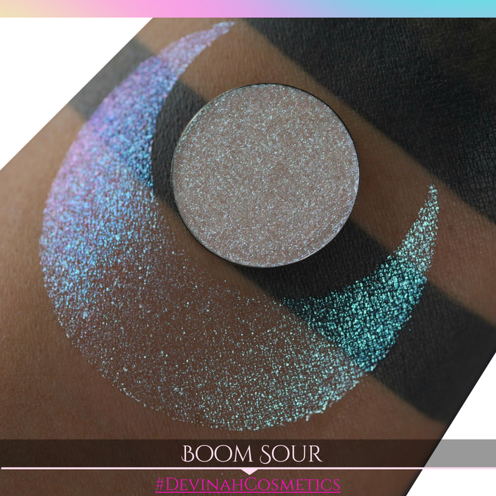 Boom Sour Sugar Drop teal purple blue sparkle eyeshadow