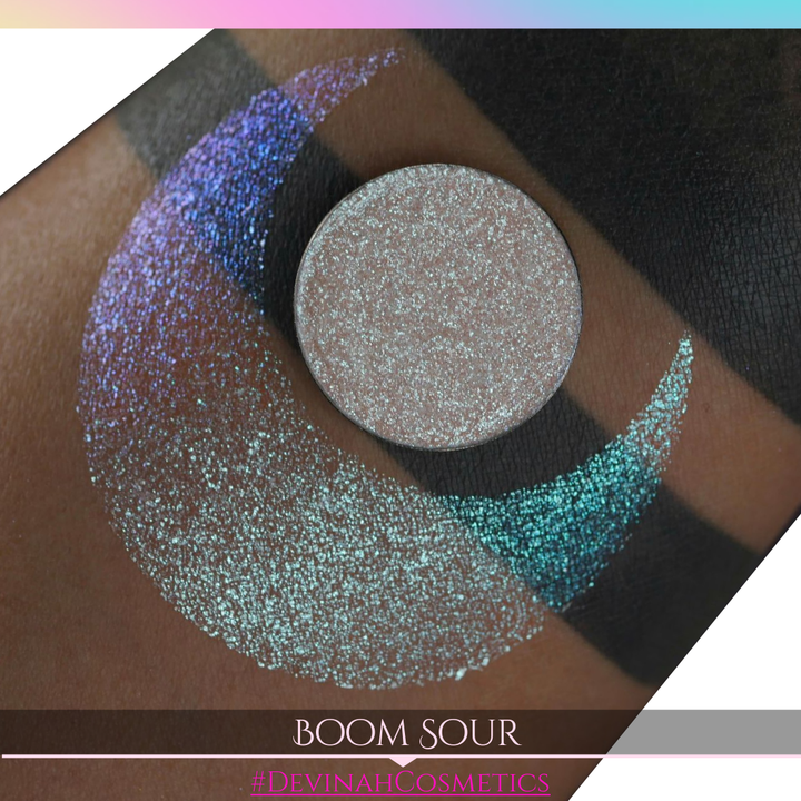 Boom Sour Sugar Drop teal purple blue sparkle eyeshadow