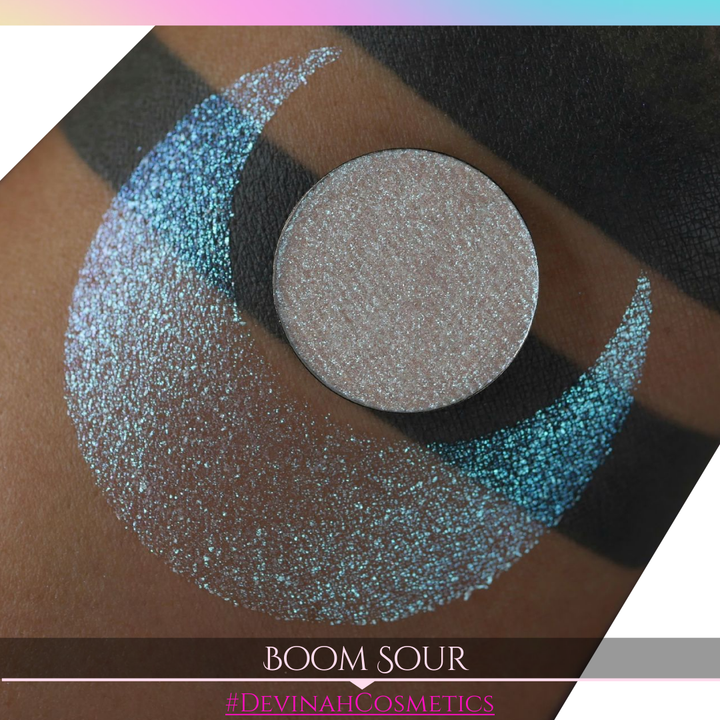 Boom Sour Sugar Drop teal purple blue sparkle eyeshadow