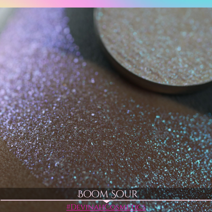 Boom Sour Sugar Drop teal purple blue sparkle eyeshadow