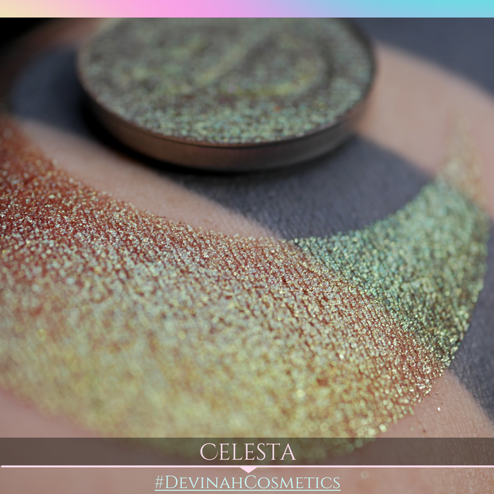 Celesta Glitter Multichrome Duochrome Color Morph Pressed Pigment Eyeshadow