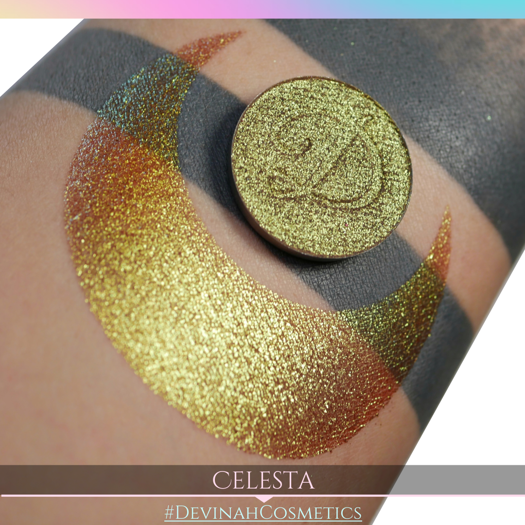 Celesta Glitter Multichrome Duochrome Color Morph Pressed Pigment Eyeshadow