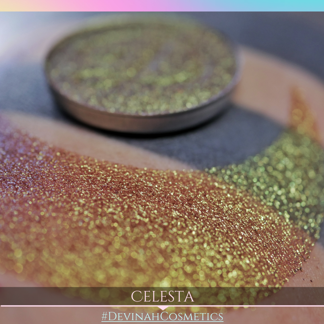 Celesta Glitter Multichrome Duochrome Color Morph Pressed Pigment Eyeshadow