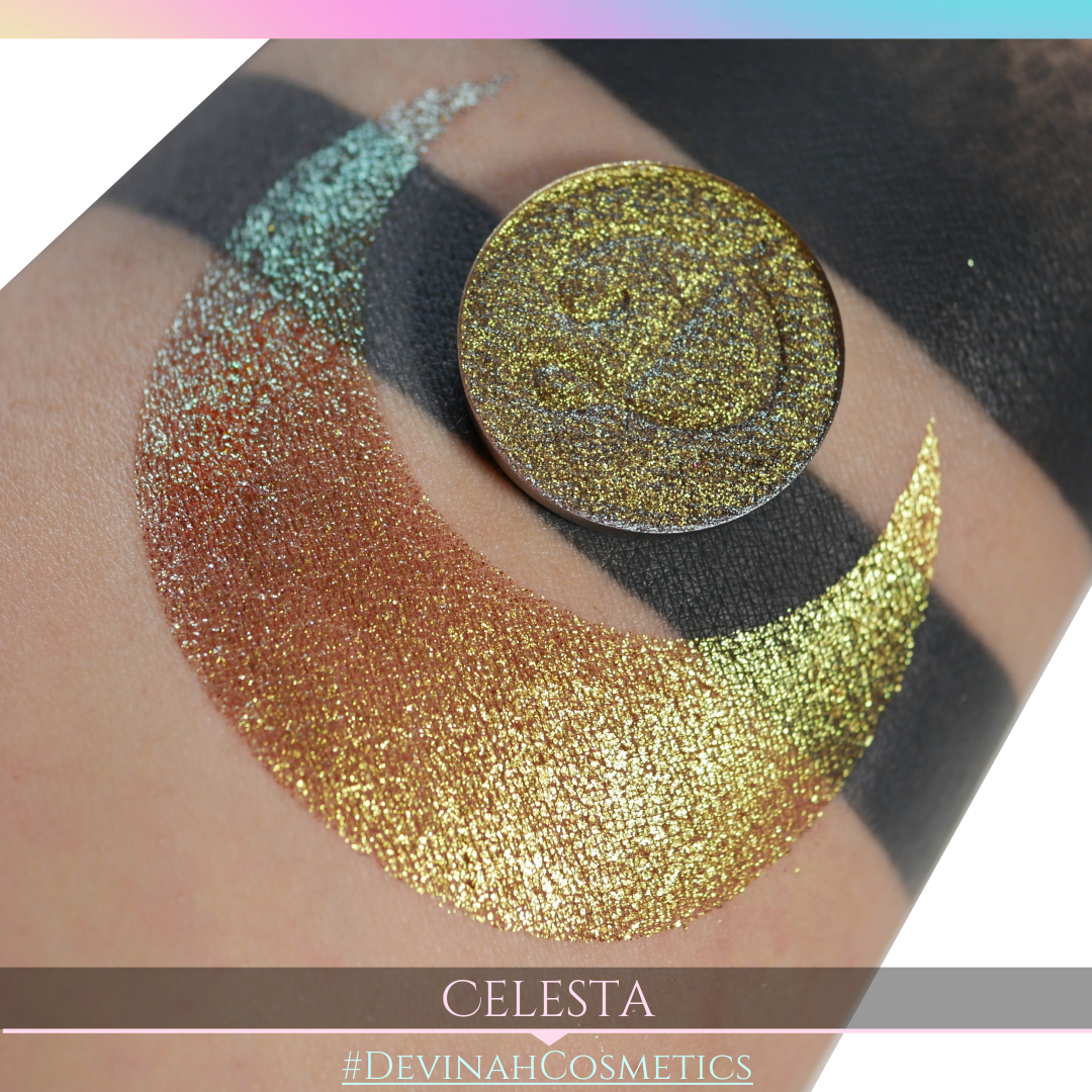 Celesta Glitter Multichrome Duochrome Color Morph Pressed Pigment Eyeshadow