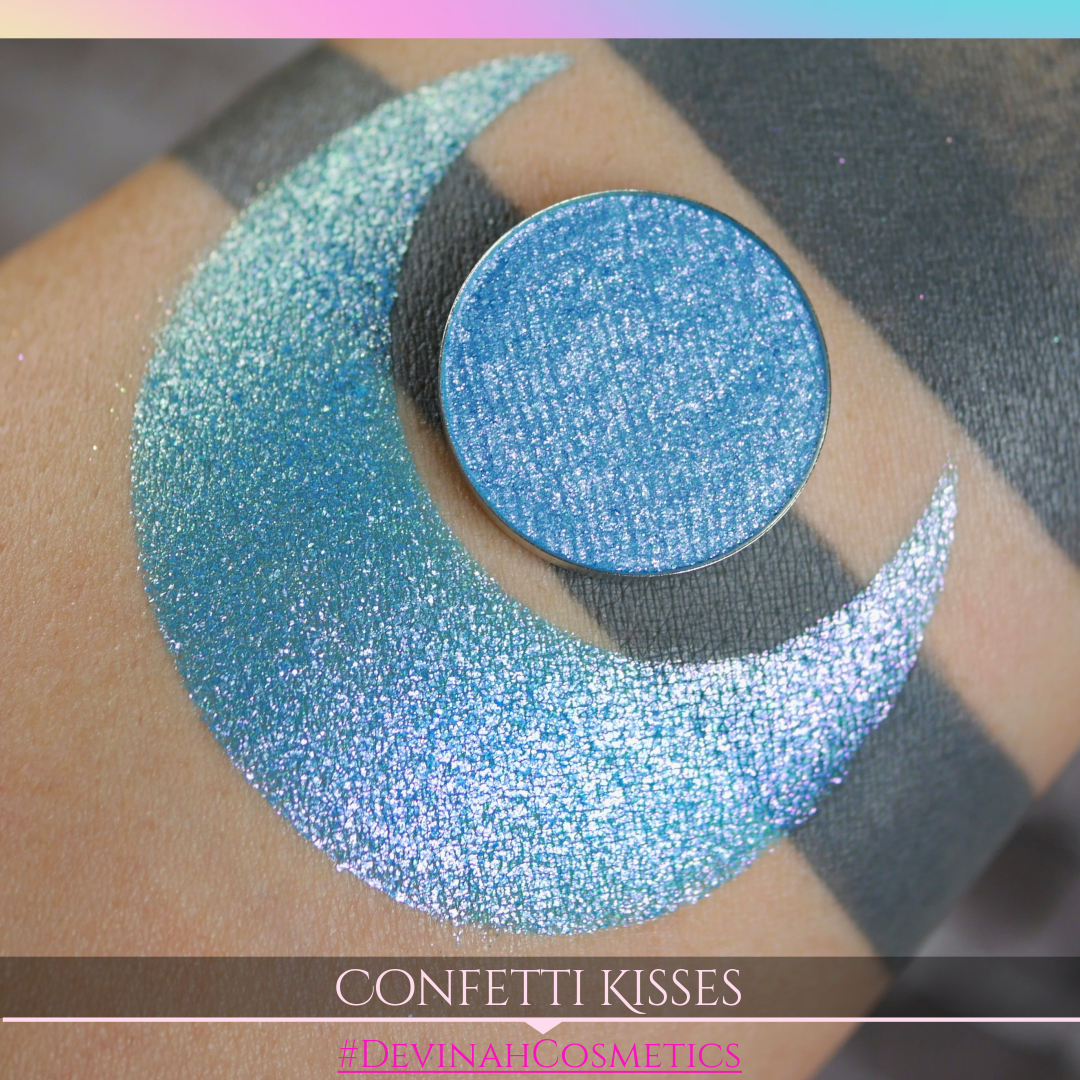 Confetti Kisses duochrome multichrome trichrome blue green pink eyeshadow