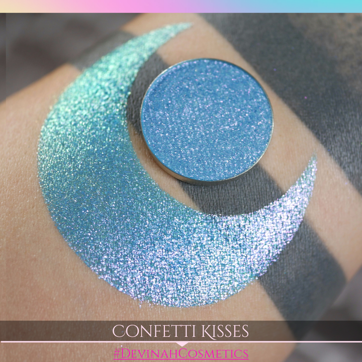 Confetti Kisses duochrome multichrome trichrome blue green pink eyeshadow