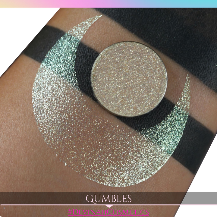 Gumbles Sugar Drops sparkly blue gold green eyeshadow