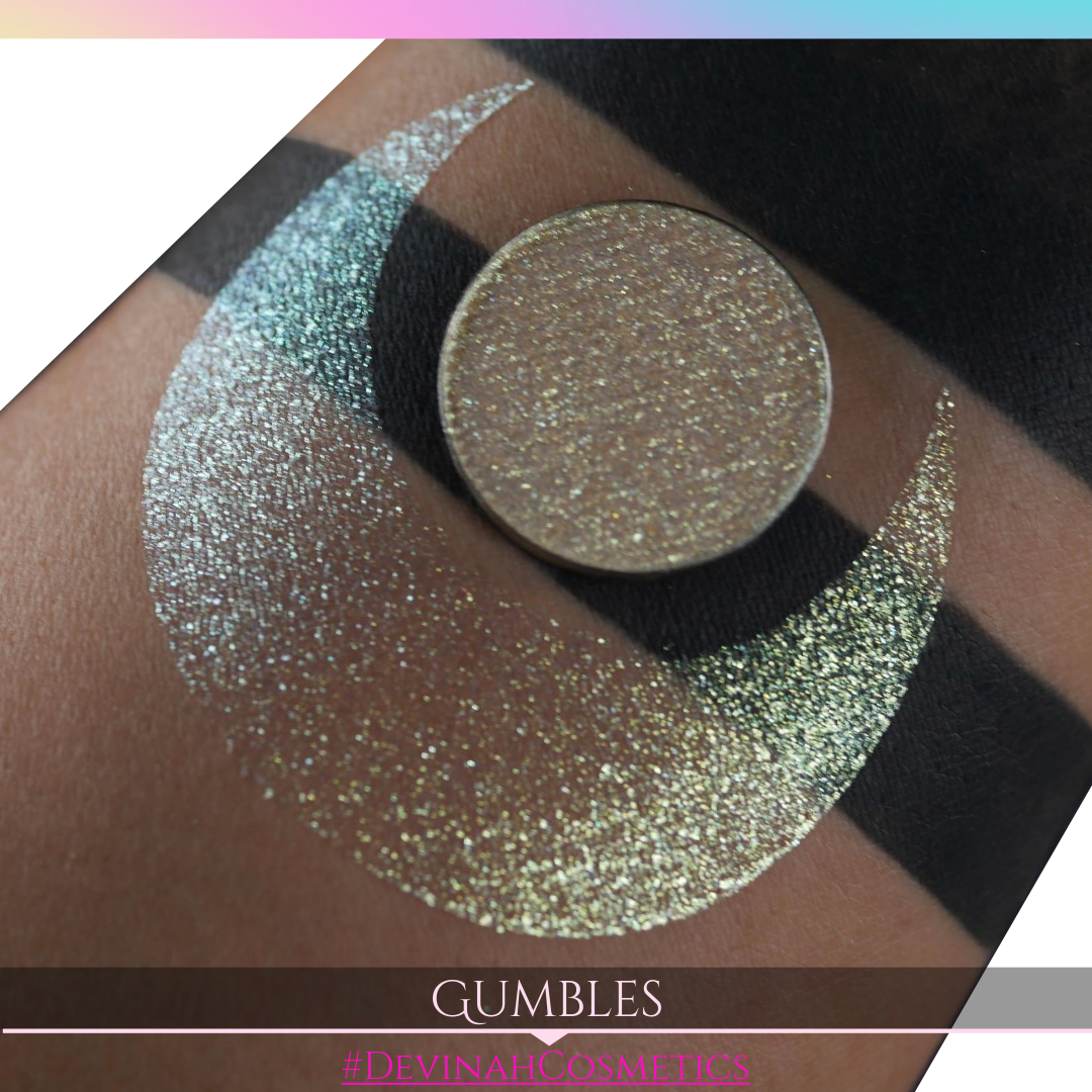 Gumbles Sugar Drops sparkly blue gold green eyeshadow