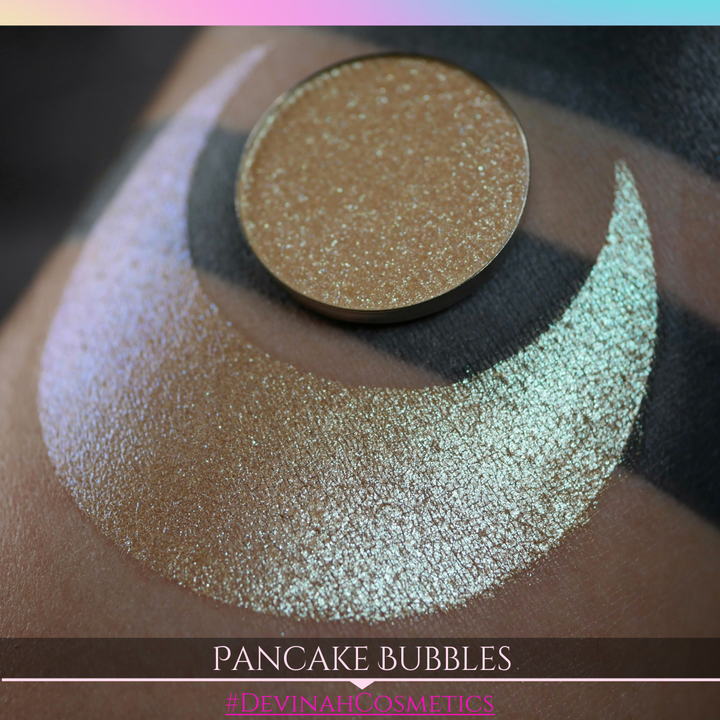 Pancake Bubbles duochrome trichrome pink yellow green aqua shifter multichrome eyeshadow