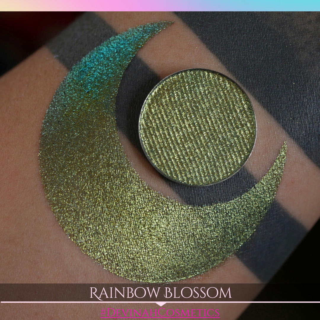 Rainbow Blossom green lime gold blue multichrome trichrome duochrome eyeshadow