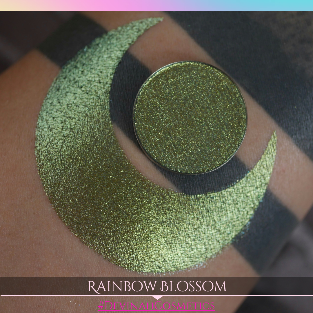 Rainbow Blossom green lime gold blue multichrome trichrome duochrome eyeshadow