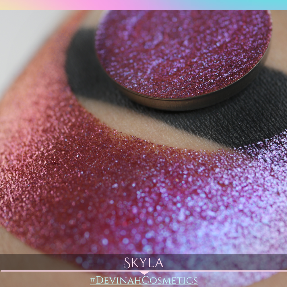 Skyla Glitter Multichrome Duochrome Color Morph Pressed Pigment Eyeshadow