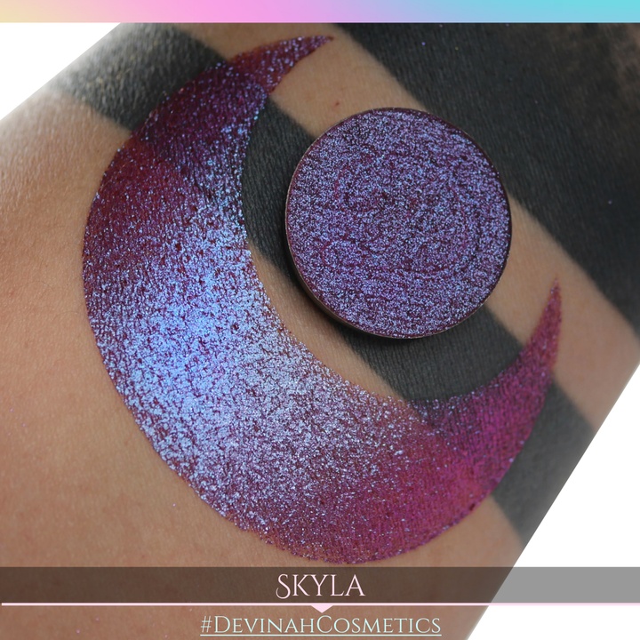 Skyla Glitter Multichrome Duochrome Color Morph Pressed Pigment Eyeshadow