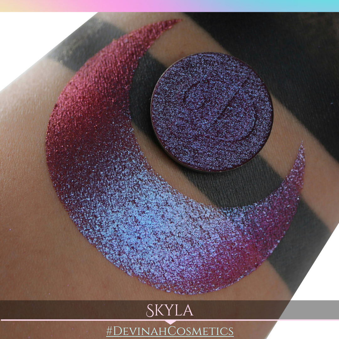 Skyla Glitter Multichrome Duochrome Color Morph Pressed Pigment Eyeshadow