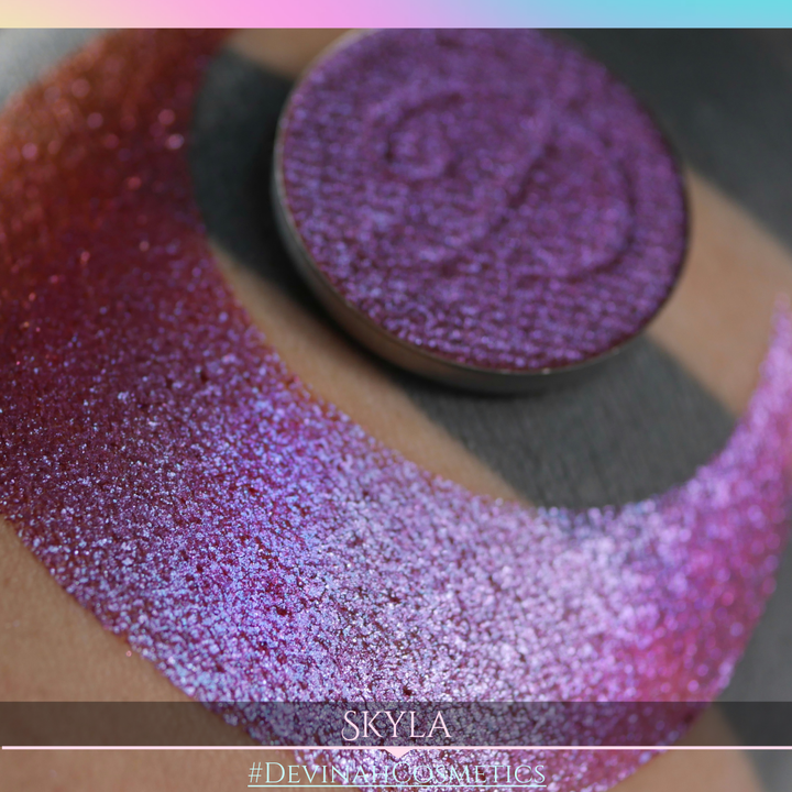 Skyla Glitter Multichrome Duochrome Color Morph Pressed Pigment Eyeshadow