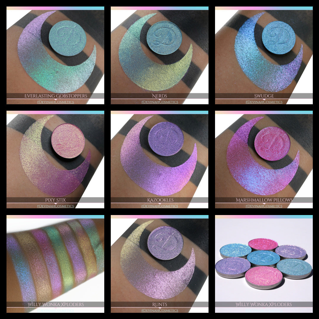Willy Wonka Inspired Candy Collection Glitter Sparkle Pastel Duochrome Eyeshadow